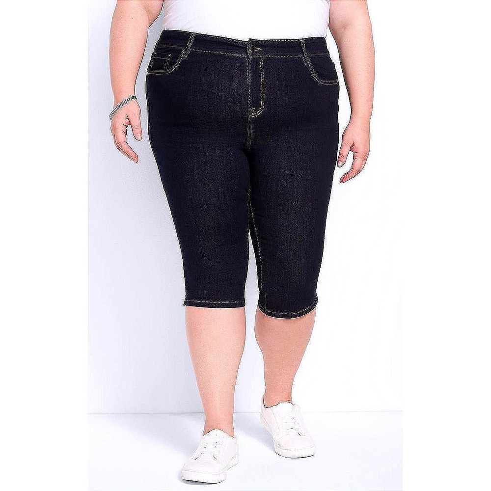 Lane Bryant Straight Fit High-Rise Pedal Jean - Rinse Dark Wash 18
